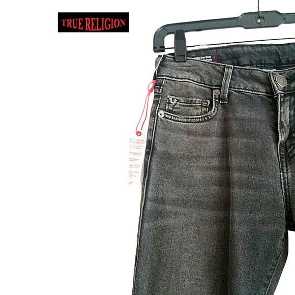TRUE RELIGION NEW Goth HALLE Raw Step Hem Mid-Rise Super Skinny Jean 27 - Picture 4 of 12